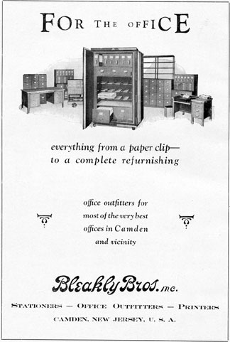 Business advertisements from the 1928 Centennial Mirror of Camden, N.J.