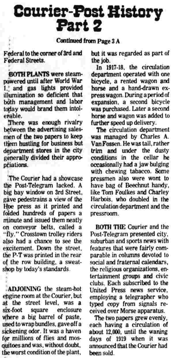 History of the Courier-Post — Part 2, continued, Camden Courier-Post, October 7, 1975