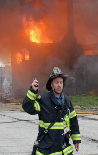 Three-alarm fire at the old Haddon Bindery, Camden, April 6, 2008