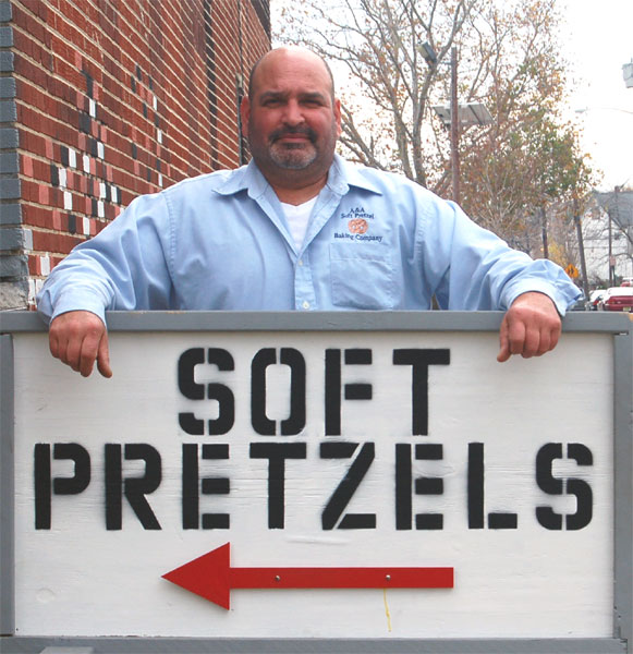 Al Panara Sr. at A & A Soft Pretzel Baking Company, Camden, NJ