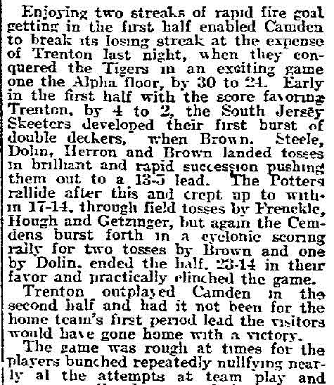Camden Starts Winning Again — Philadelphia Inquirer, November 26, 1914, column 1