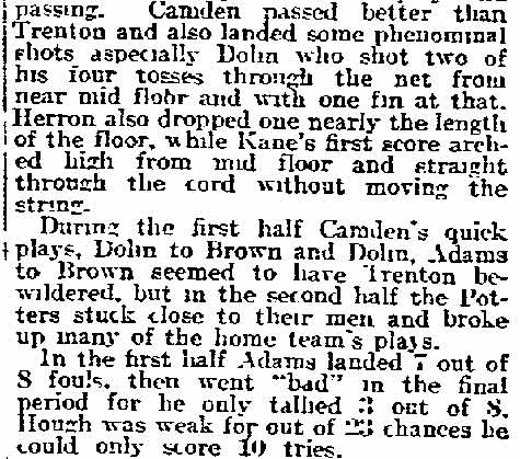 Camden Starts Winning Again — Philadelphia Inquirer, November 26, 1914, column 2