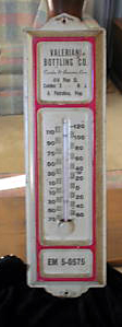 Valeriani Bottling Company collectible thermometer, back