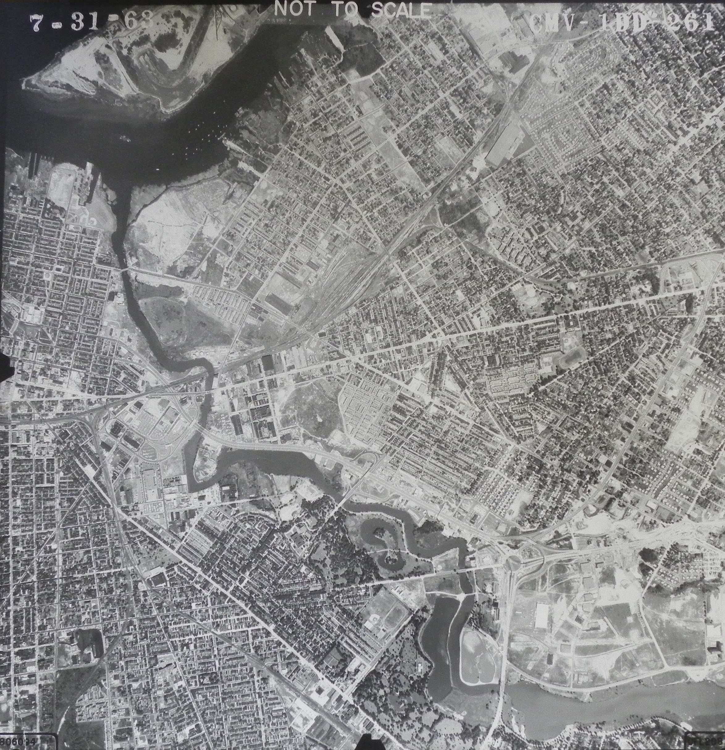 1963 aerial view of Camden, general