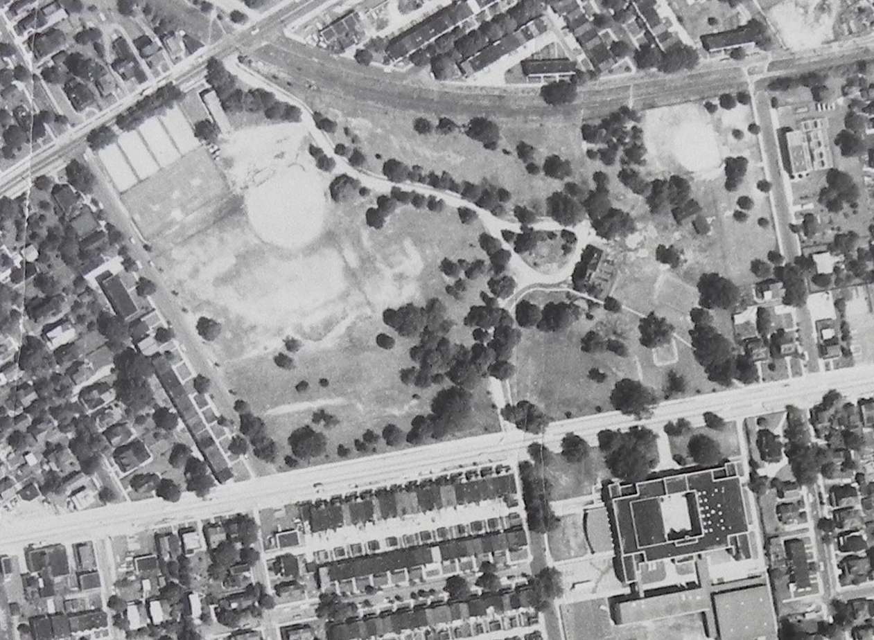 1963 aerial view — East Camden, Dudley Grange