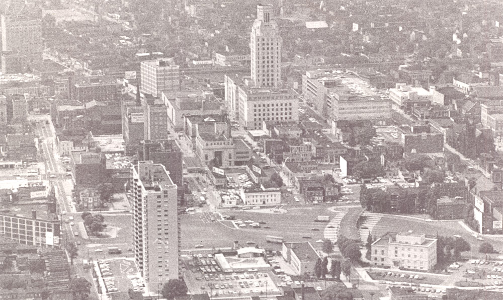July 7, 1965 aerial view of Center City Camden — Northgate I Apartments in foreground at left (1)