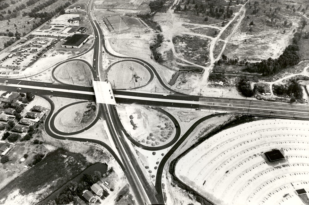 July 7, 1965 aerial view of Route 70 (East-West) and Cuthbert Road