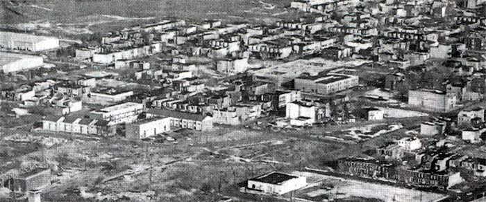 2001 aerial view of North Camden looking northeast from beyond the Ben Franklin Bridge