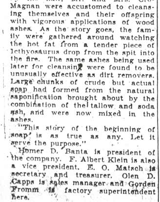 Iowa Soap Co. article — Camden Courier-Post, March 17, 1936 (conclusion)