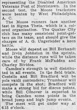 Moose track team, Camden Courier-Post August 10, 1933
