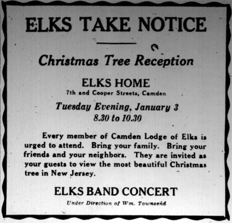 Camden Courier-Post, January 3, 1928 — Camden Elks Lodge