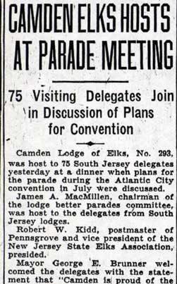 Camden Elks Hosts at Parade Meeting - Camden Courier-Post, January 10, 1938