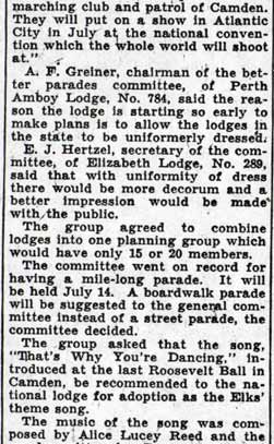 Camden Elks Hosts at Parade Meeting - Camden Courier-Post, January 10, 1938
