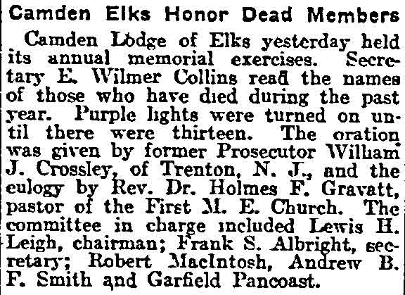 Philadelphia Inquirer, June 12, 1915 — Camden Elks Lodge 293
