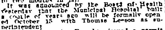 Philadelphia Inquirer, September 15, 1915 — Camden Municipal Hospital