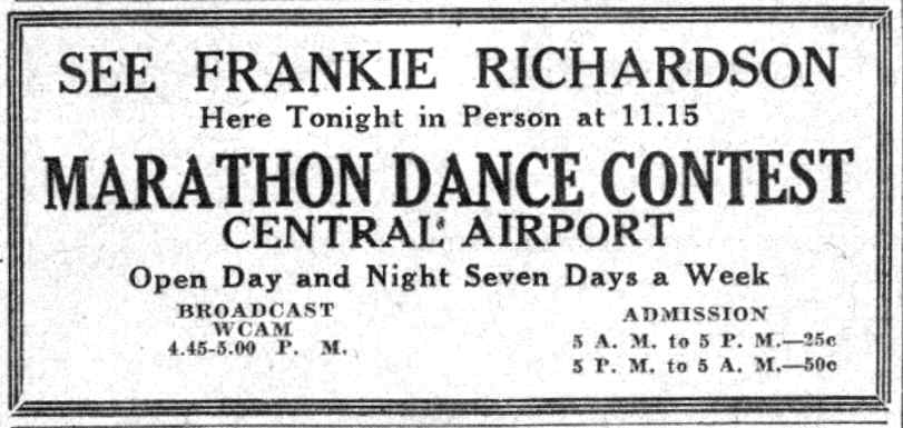 Marathon Dance Contest - Camden Courier-Post, June 1, 1932