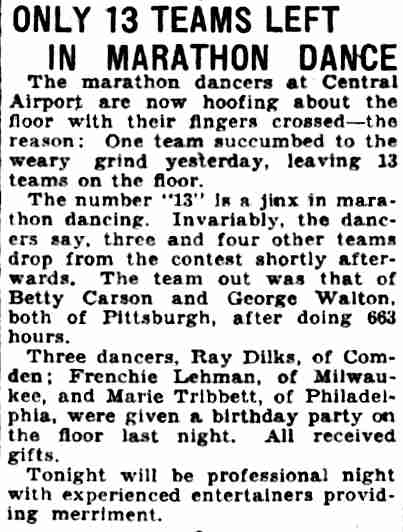 Ray Dilks and others at the Dance Marathon, June 3, 1932