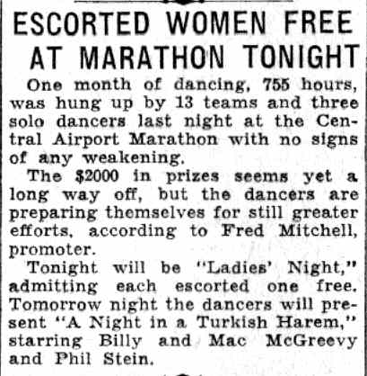 Fred Mitchell and others at Dance Marathon, June 6, 1932