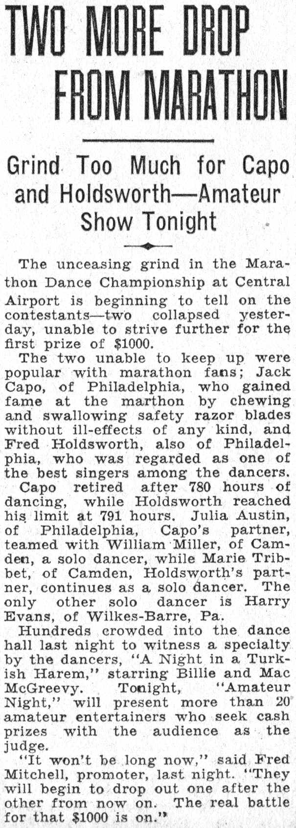 Jack Capo and others at Dance Marathon, June 7, 1932