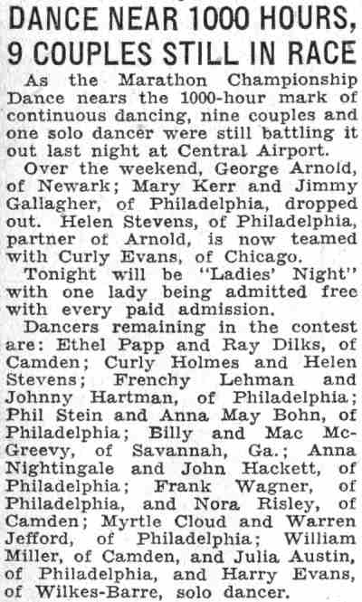 Dance Marathon participants, June 13, 1932