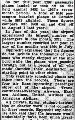 Camden Courier-Post, August 10, 1936, clipping 2