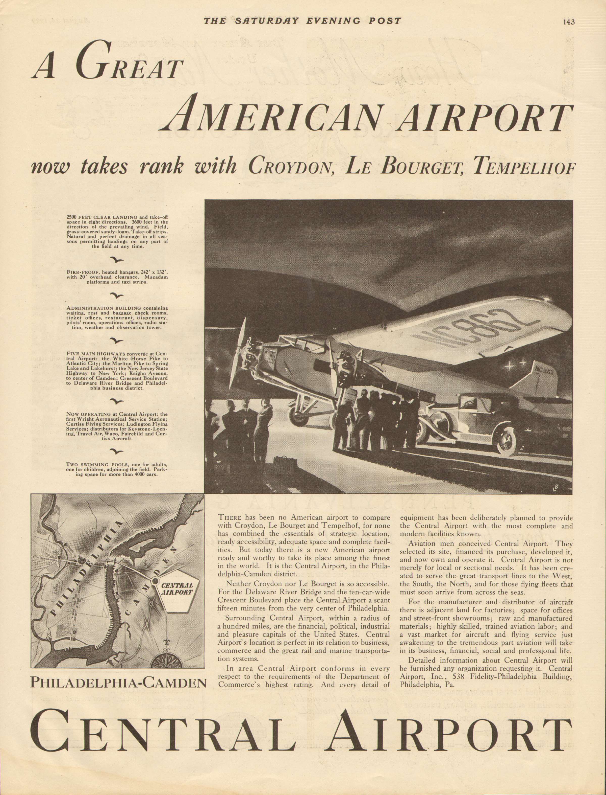 Saturday Evening Post, August 24, 1929 — Central Airport