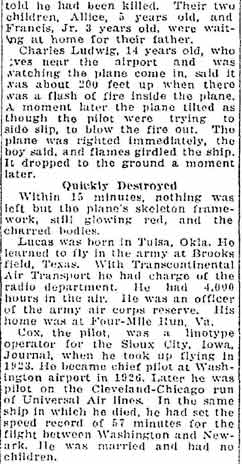 Five Killed When Air Liner Crashes — Charleston WV Daily Mail, November 6, 1931, page 3