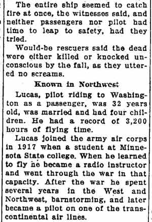 Five Killed When New Jersey Plane Crashes — Helena Montana Independent, November 6, 1931, continued