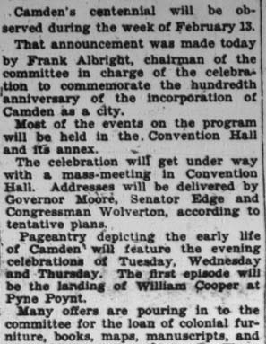 Camden Courier-Post, January 28, 1928 - centennial images page 2