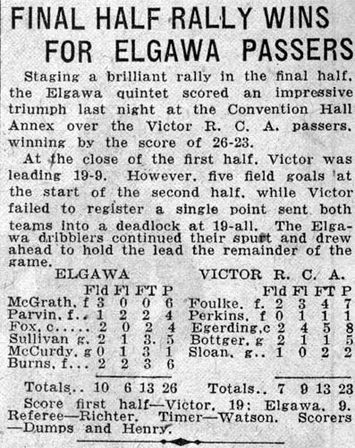 Camden Courier-Post basketball article, March 29, 1930