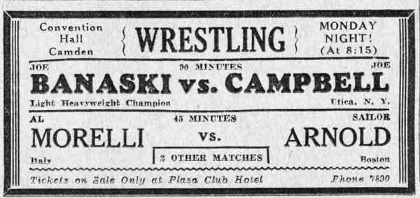 Wrestling at Convention Hall, October 17, 1931