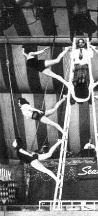 The Big Top TV show at Camden Convention Hall, 1953 - aerialists troupe