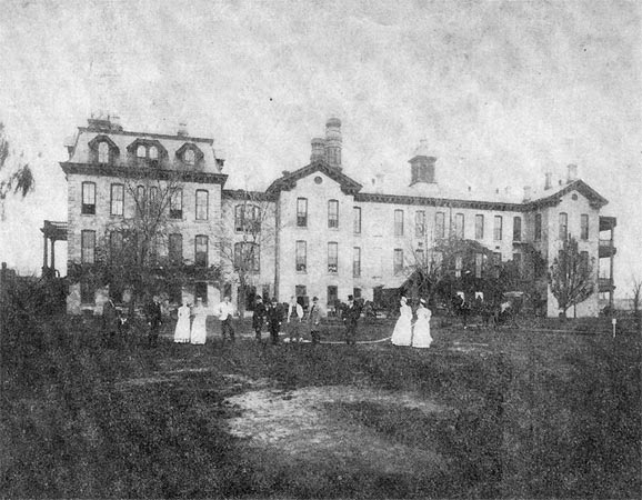 Cooper Hospital, looking south from Chambers Avenue, photograph taken about 1890