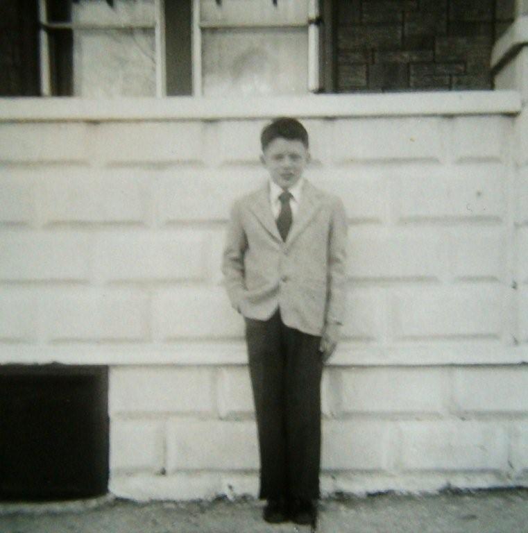 In front of the Hickey house on Easter, possibly 1953