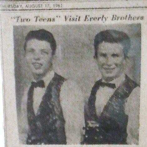 Newspaper clipping about performing with the Everly Brothers at Steel Pier
