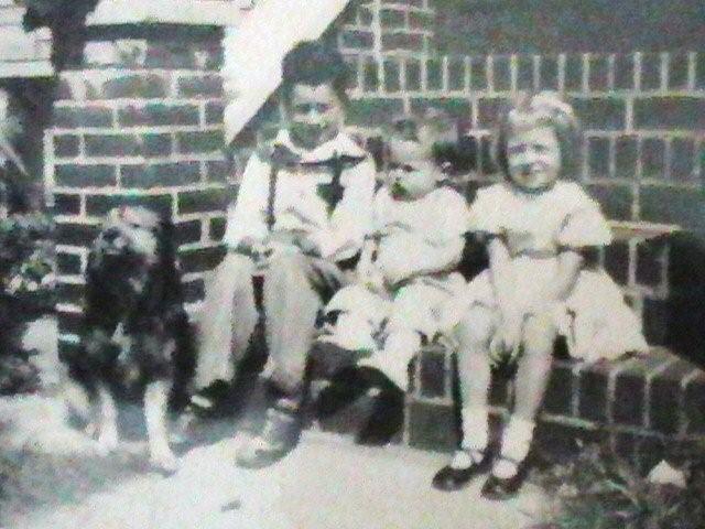 The Terrible Three: Joe, Bruce and Marilynne Seddon with dog Tuffy