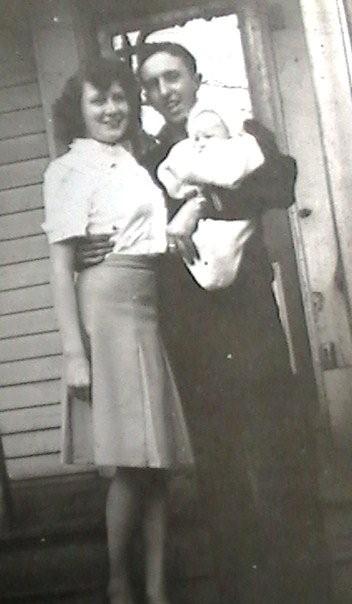 Florence, Joe Sr. and Joe Jr. in Cramer Hill, 1943