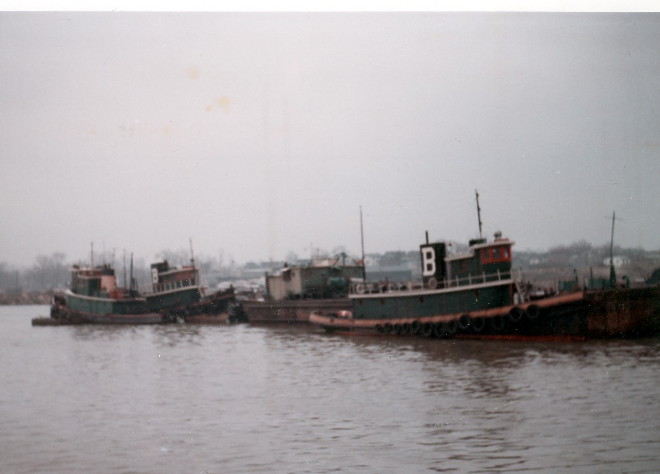 GRACE ANN, a Banks tugboat, at far right, January 18, 1969