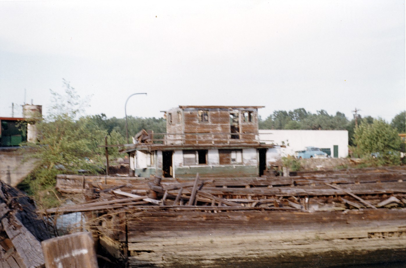 Abandoned barges and tugboats in Cramer Hill