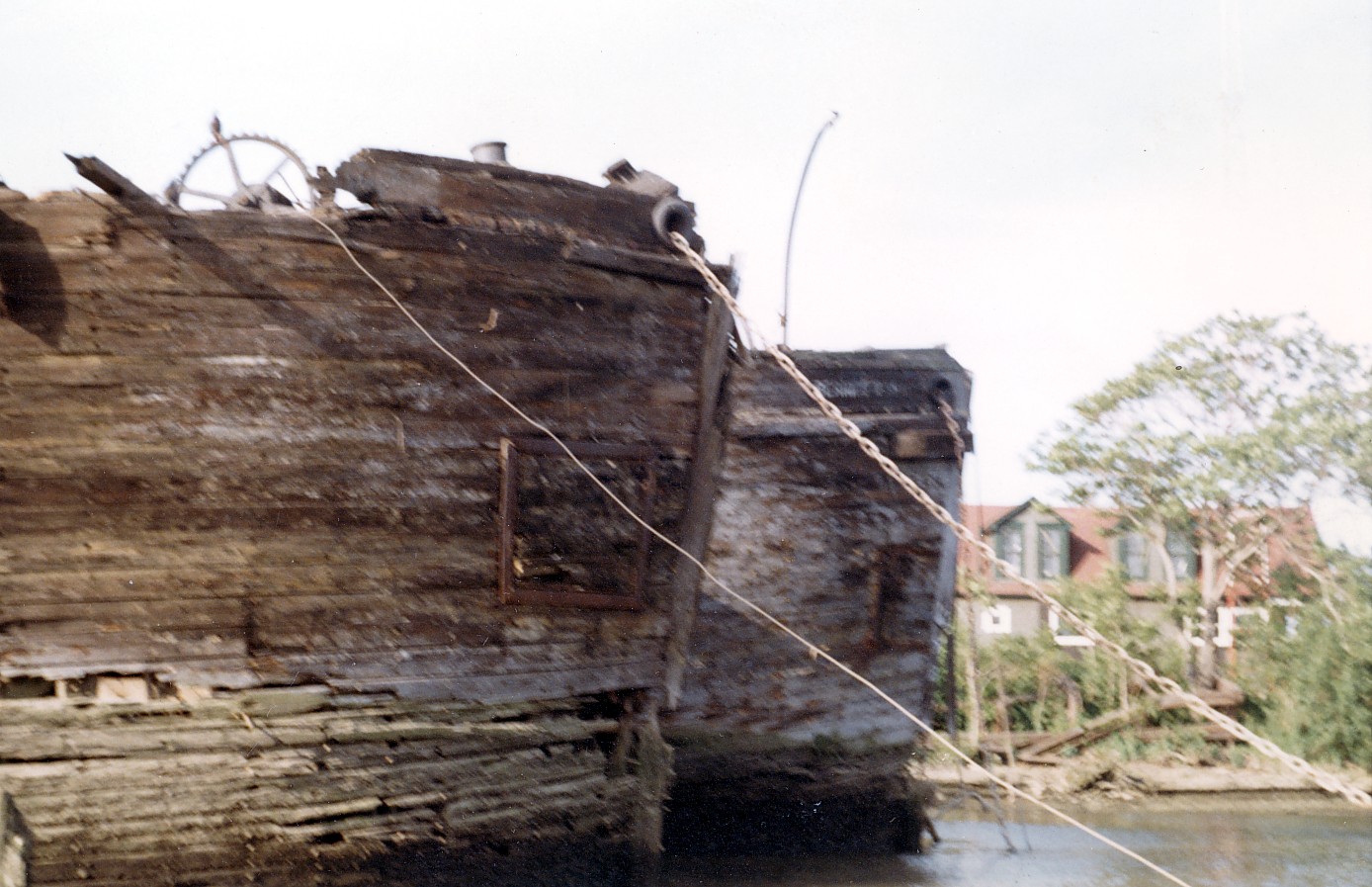 Abandoned barges and tugboats in Cramer Hill