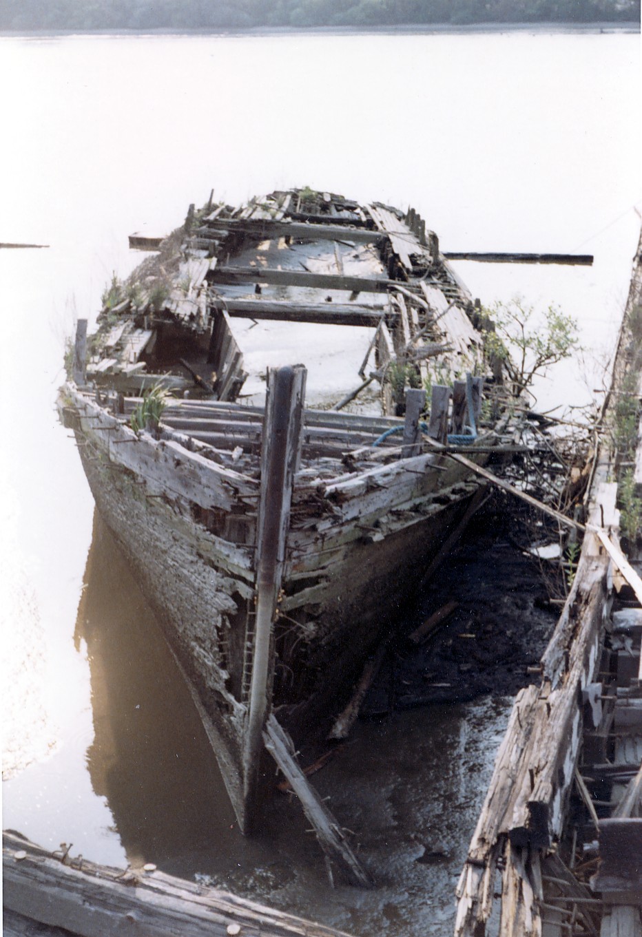 Abandoned barges and tugboats in Cramer Hill