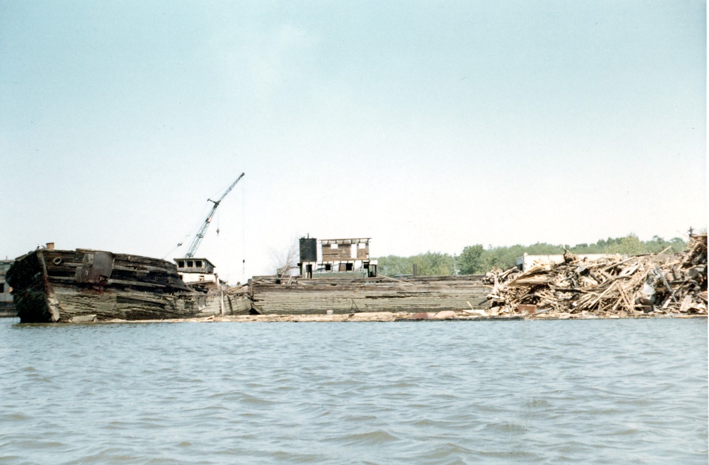 Abandoned barges and tugboats in Cramer Hill