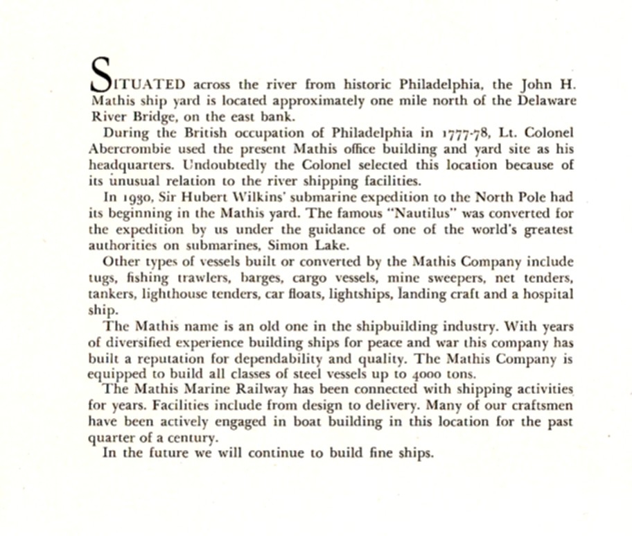 John H. Mathis & Company Ship Yard