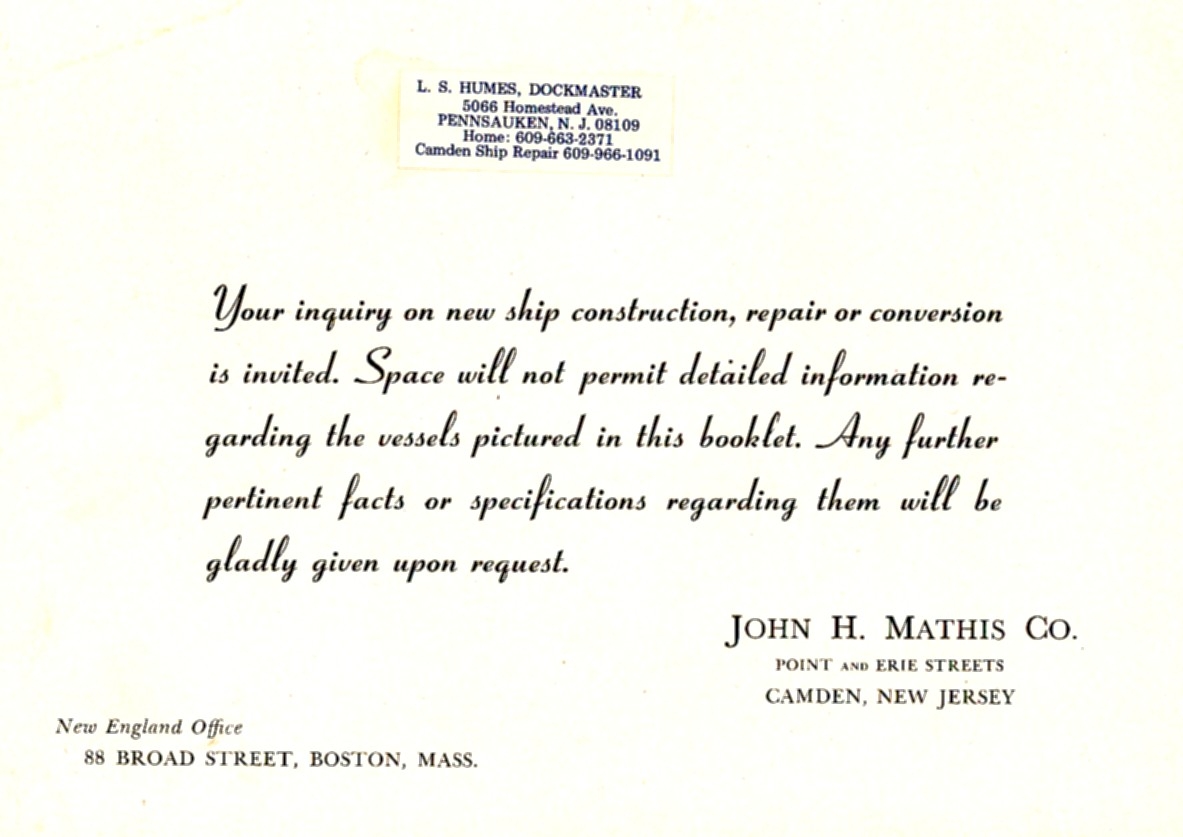 John H. Mathis & Company Ship Yard