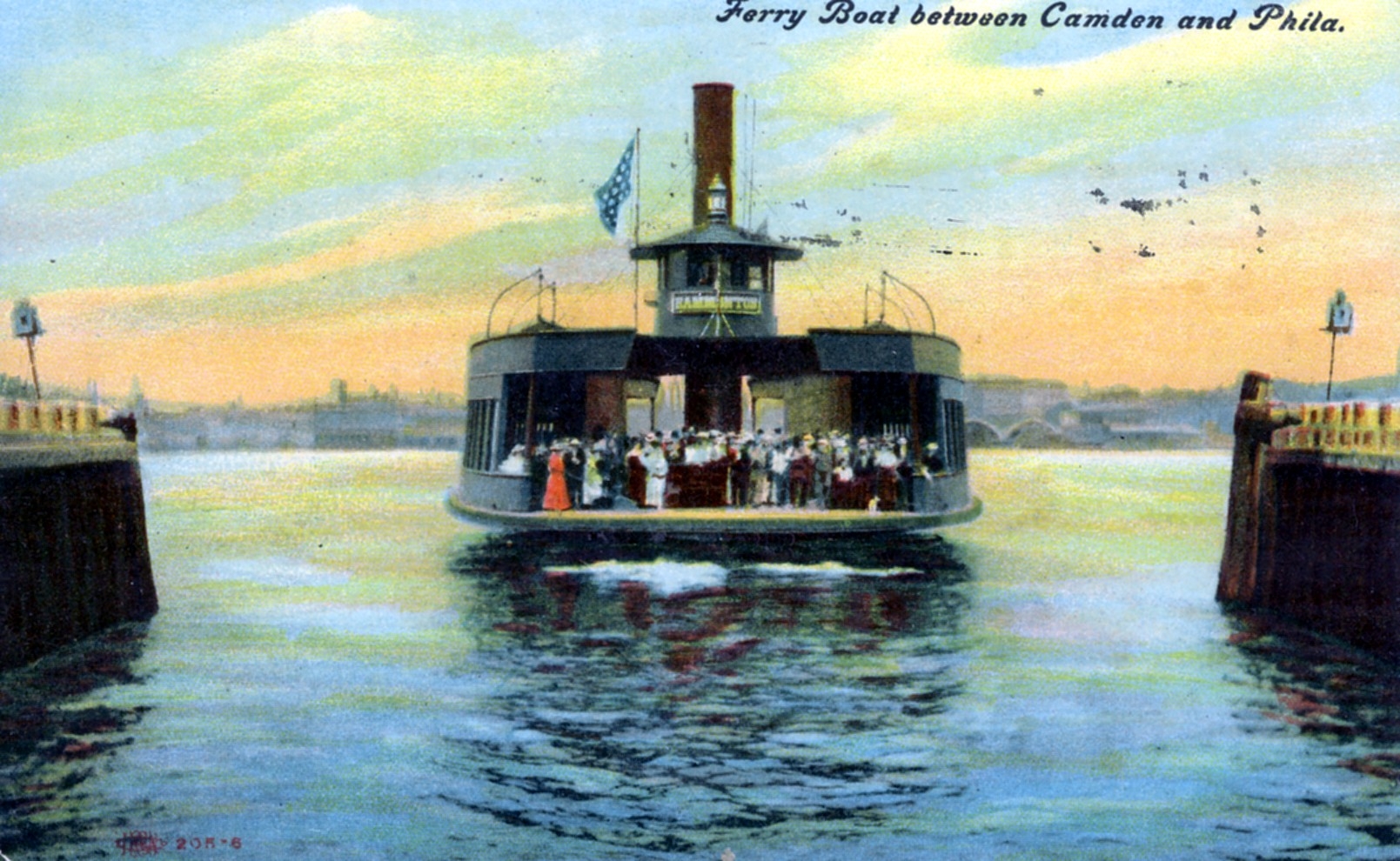 HAMMONTON ferry, color postcard