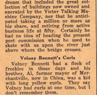 Memories of Diamond Cottage Grove, Volney Bennett's Curls