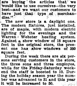 Kotlikoff's store article — Camden Courier-Post, October 8, 1936, column 4