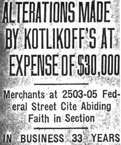 Kotlikoff's store feature — Camden Courier-Post, October 8, 1936