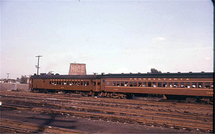 A 'Doodlebug' railcar on the Pemberton run, 1950s, with the Nice Paint factory in the background