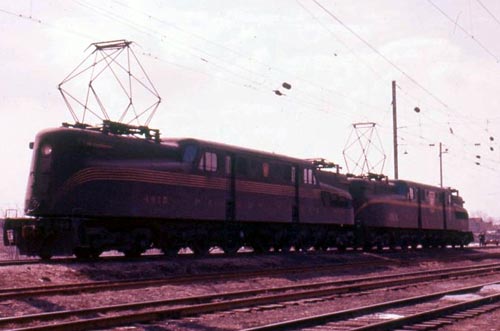 Freight train at the 36th Street grade crossing, Camden, early 1950s